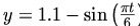 y=1.1-\sin \left( \frac{\pi t}6 \right)